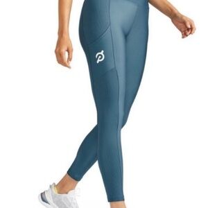 Peloton Women’s Teal high rise Show Up Pocket Leggings Size Large Performance